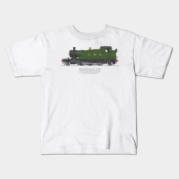 GWR Small Prairie Class 4575 Tank Locomotive Number 5553 Kids T-Shirt by SteveHClark